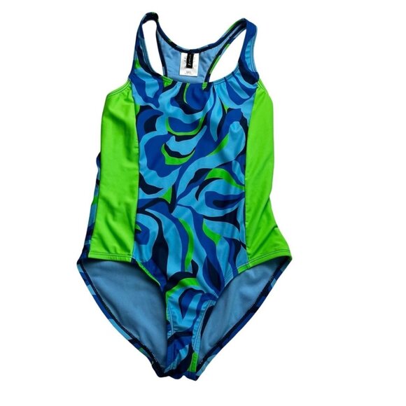 Spyder Other - Spyder Girls Blue and Green One Piece Swim Suit Size 10 Years